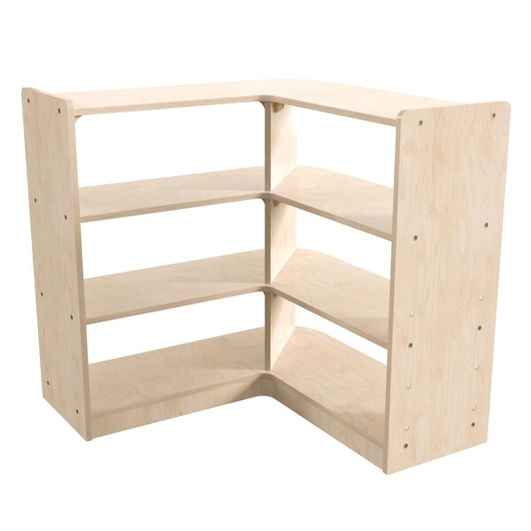 Flash Furniture Bright Beginnings Commercial 3 Tier Wooden Classroom Open Corner Storage Unit, Natural MK-KE24053-GG - main